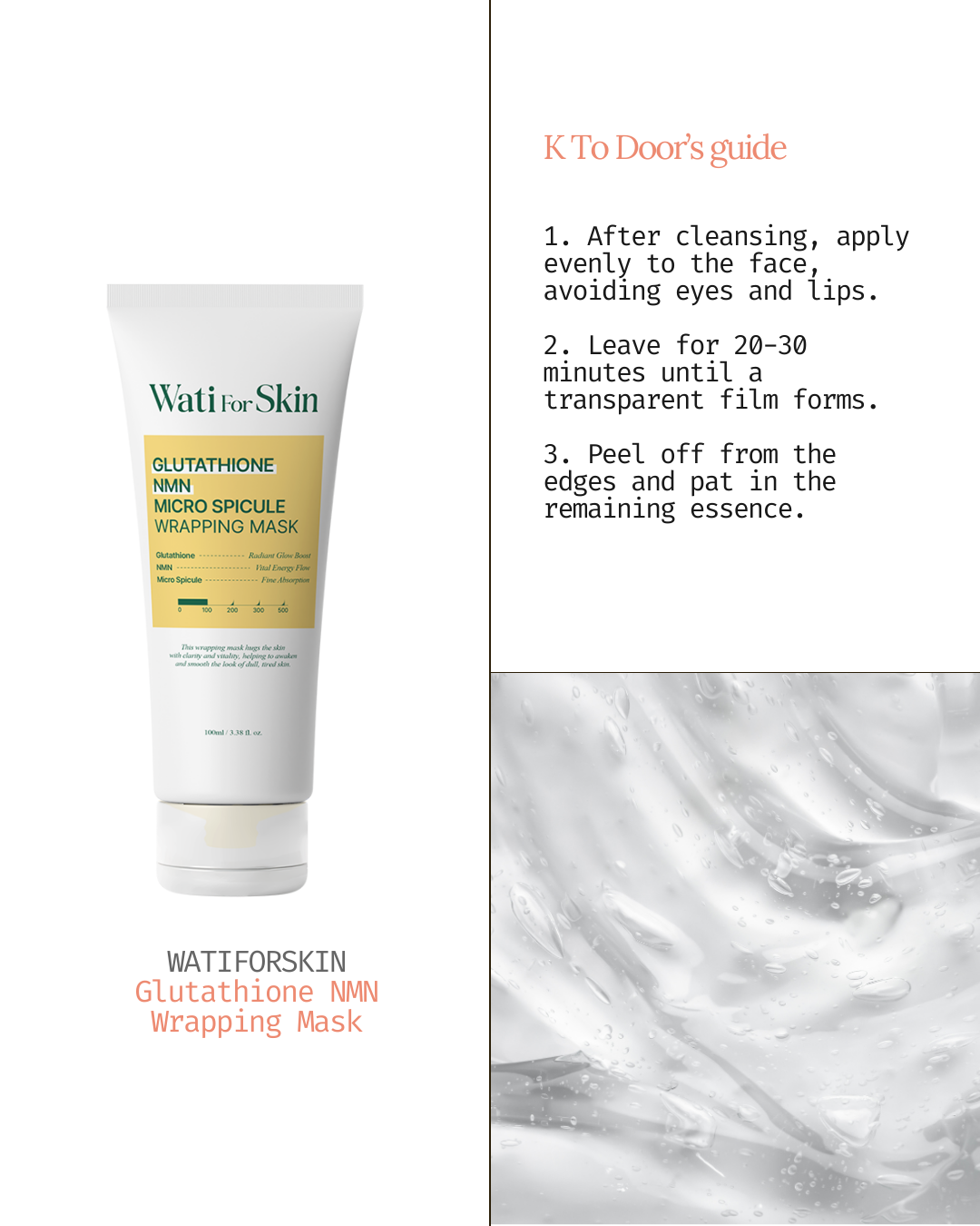 Masque enveloppant au glutathion NMN