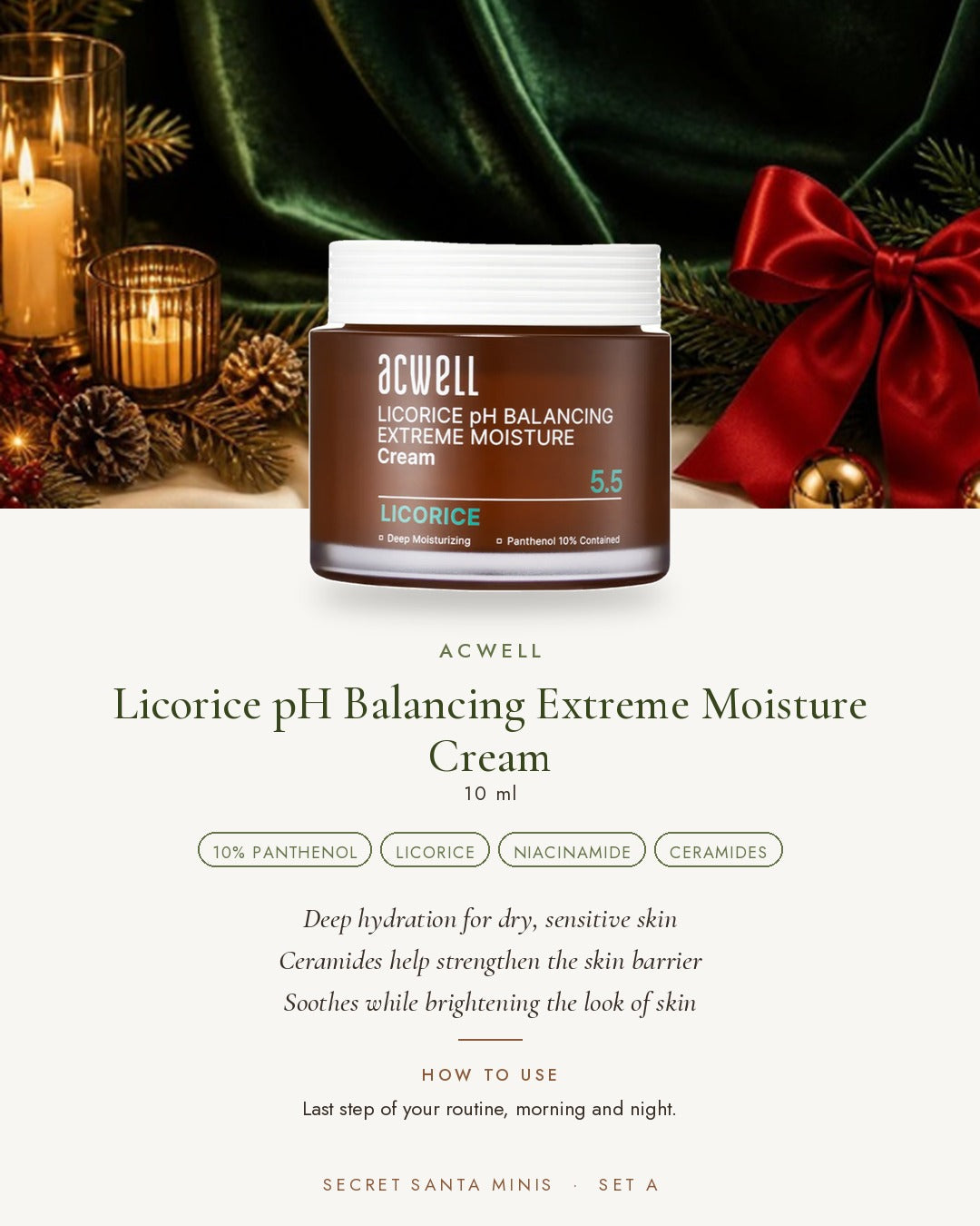 ACWELL Licorice pH Balancing Extreme Moisture Cream 10 ml
