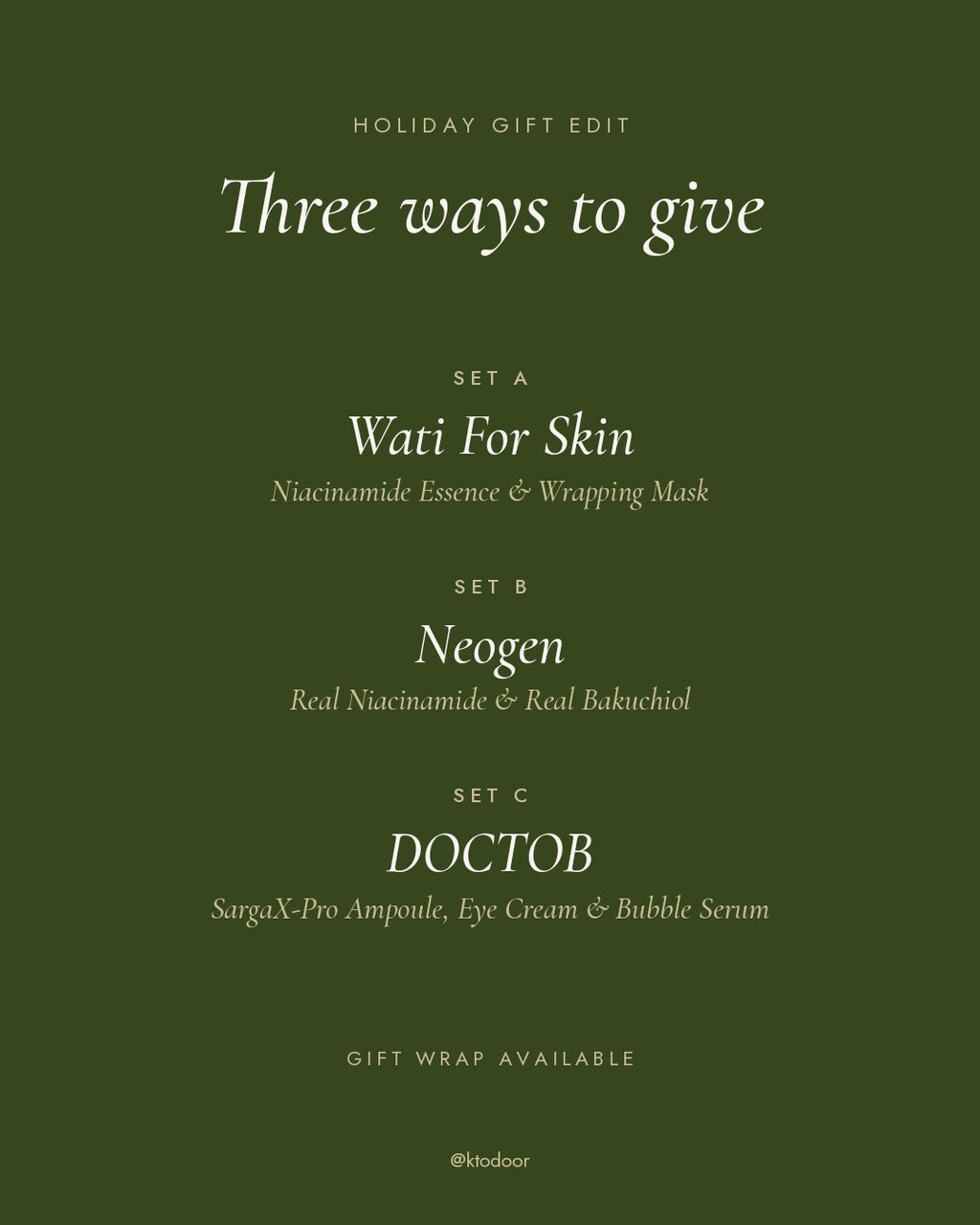 Holiday Gift Edit, three ways to give