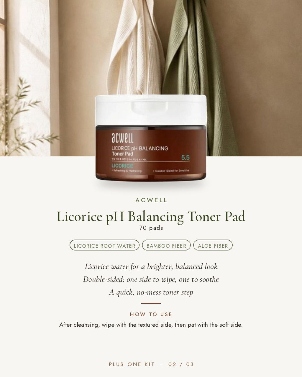 ACWELL Licorice pH Balancing Toner Pad