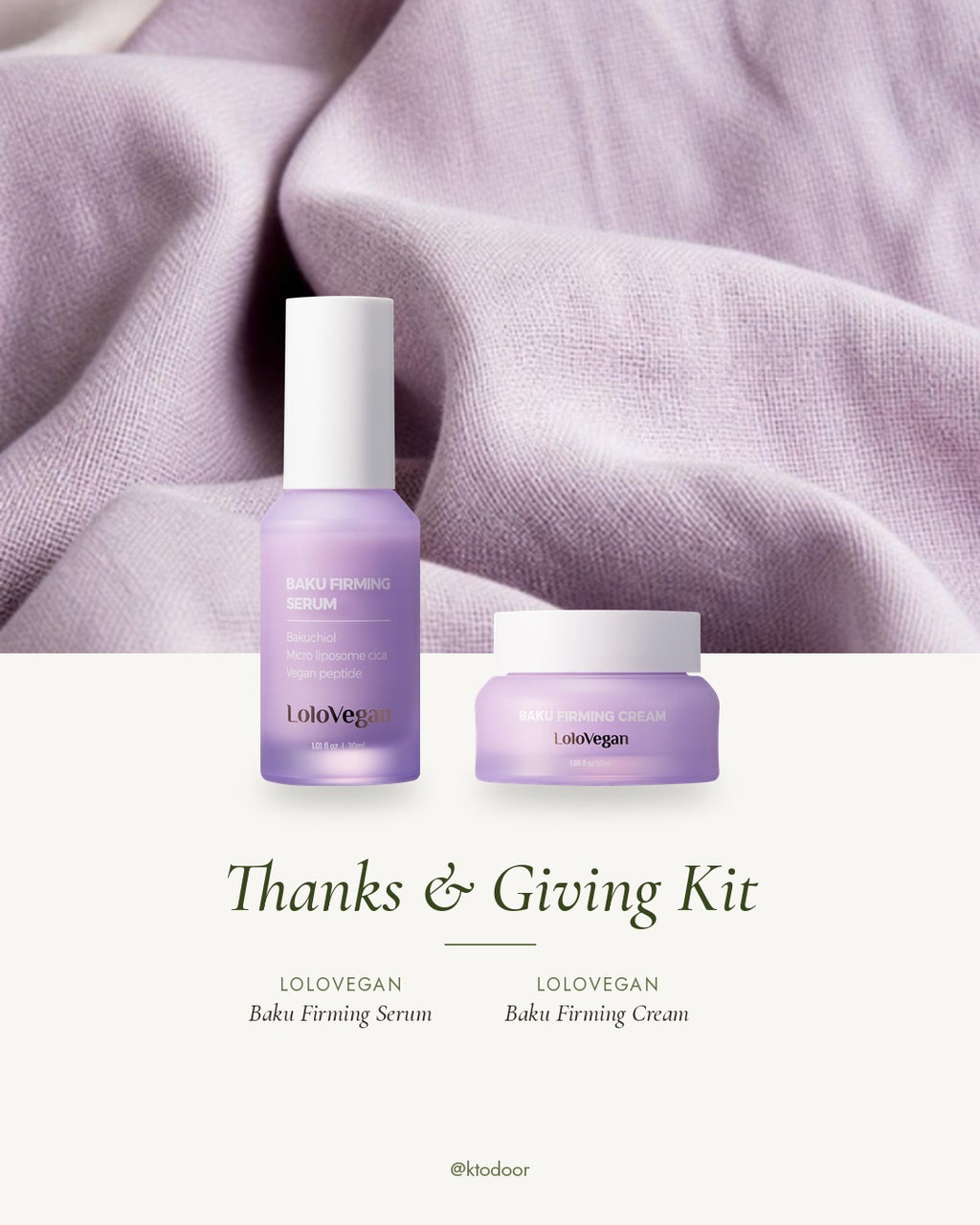 Thanks & Giving Kit on lilac linen