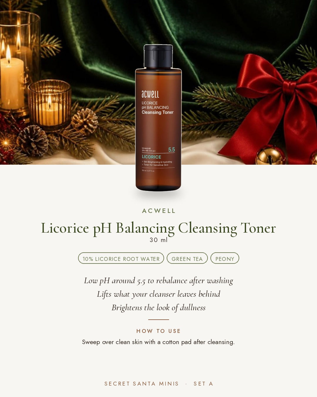 ACWELL Licorice pH Balancing Cleansing Toner 30 ml