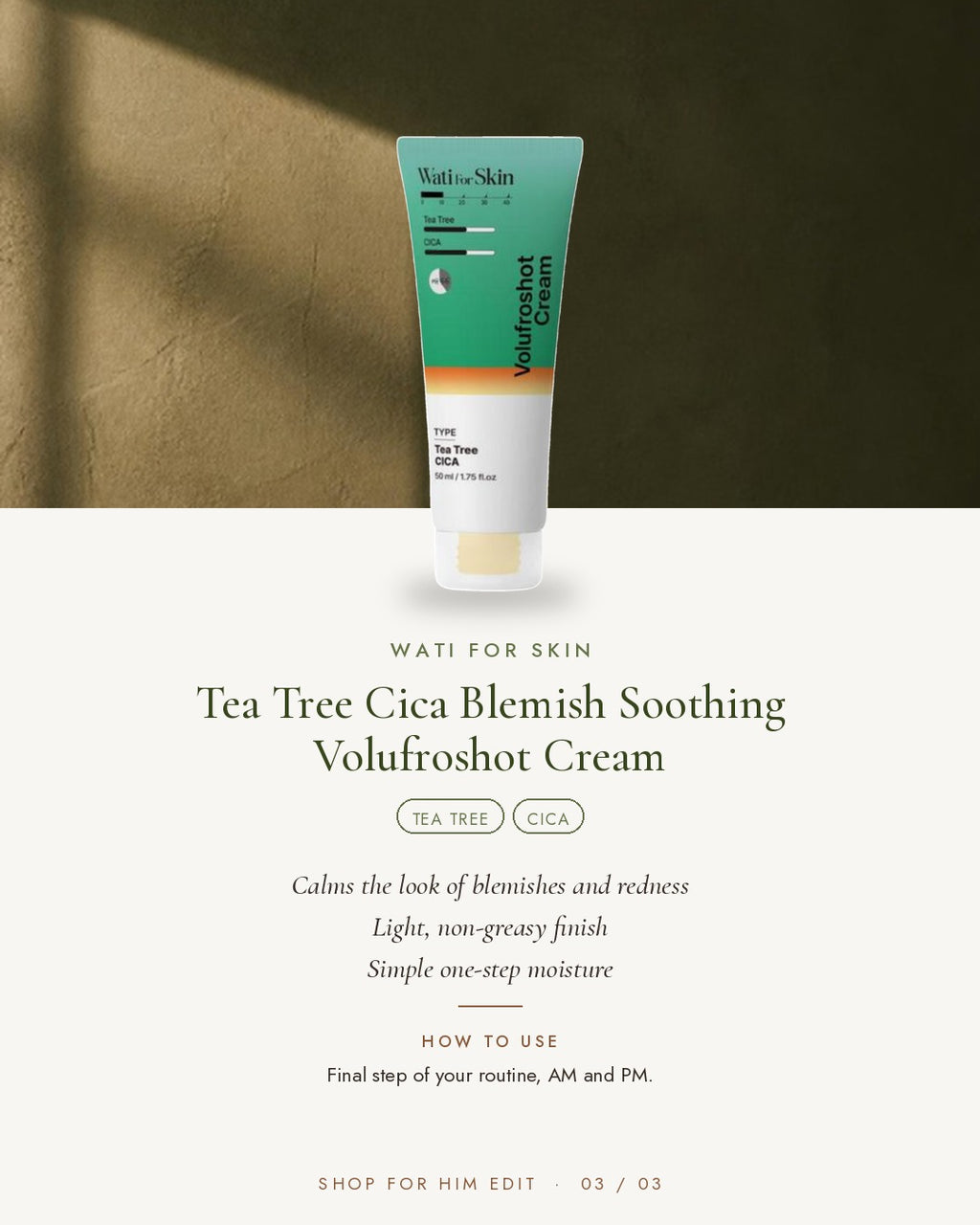 WATI FOR SKIN Tea Tree Cica Volufroshot Cream