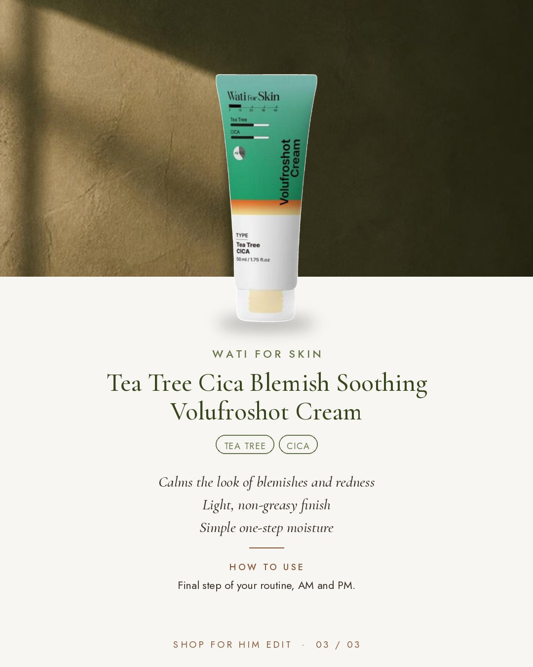 WATI FOR SKIN Tea Tree Cica Volufroshot Cream
