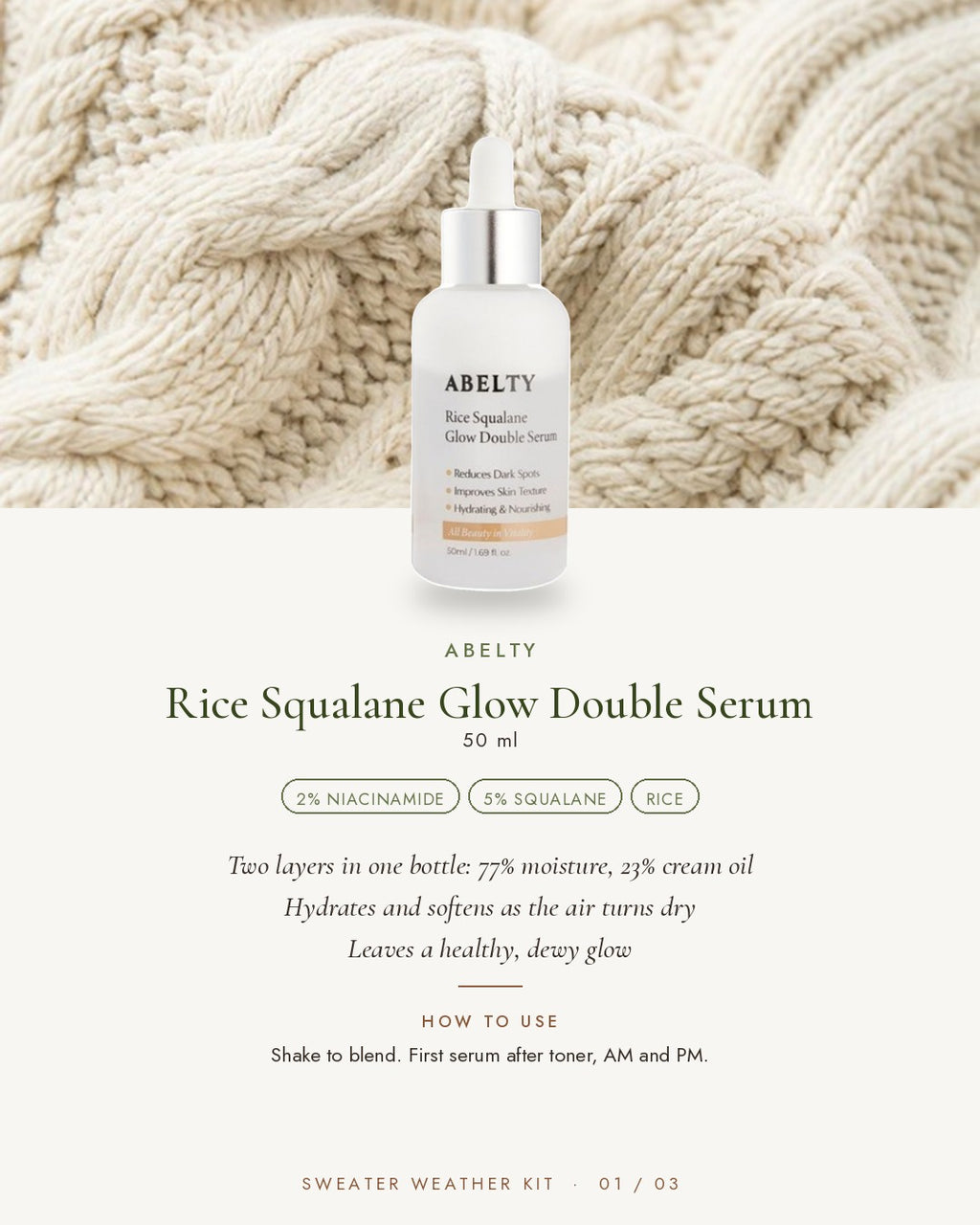 ABELTY Rice Squalane Glow Double Serum