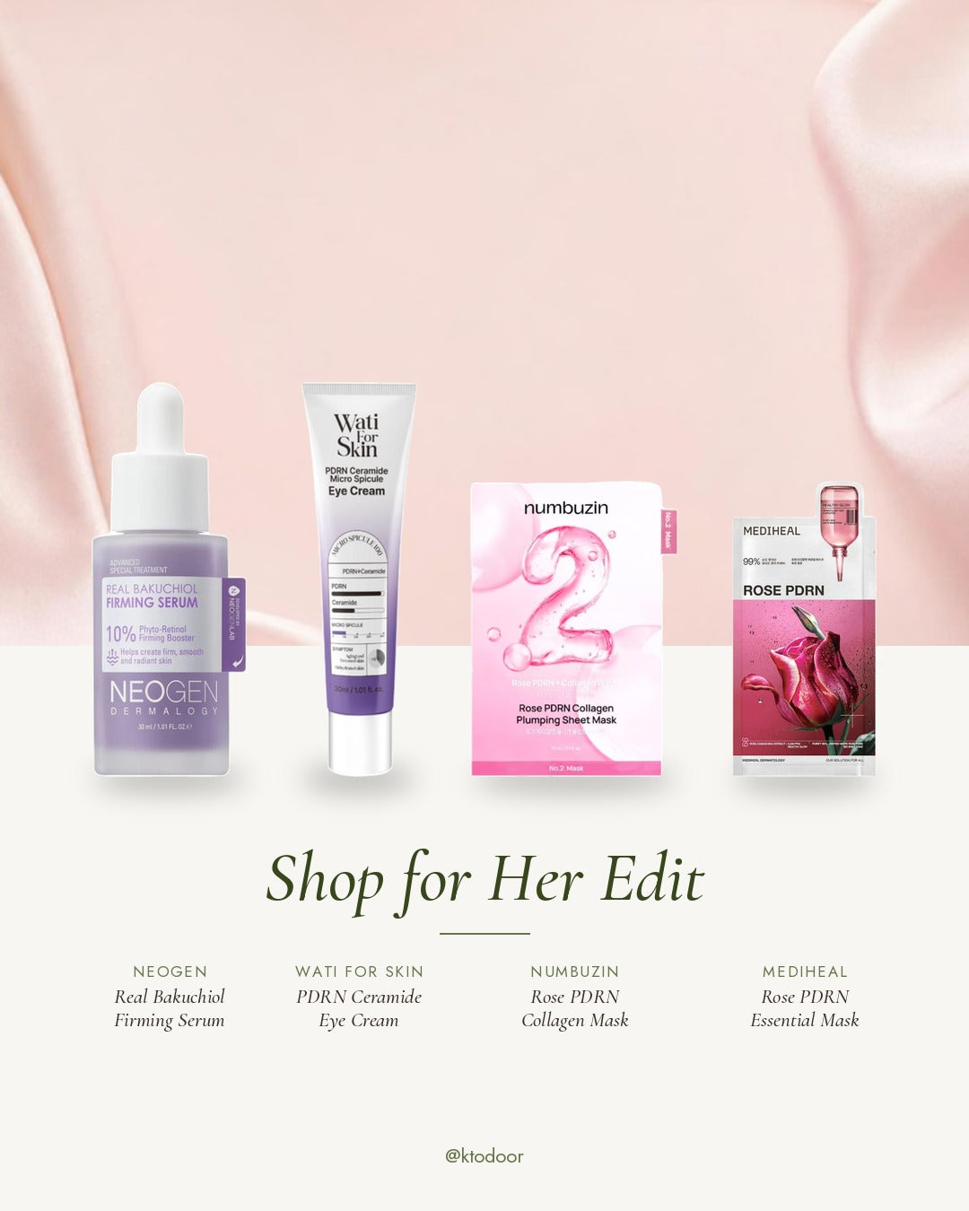 Shop for Her Edit on blush satin