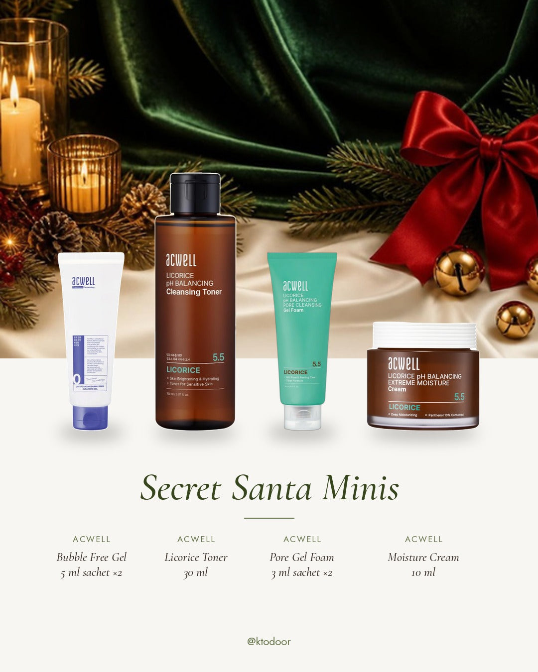 Secret Santa Minis Set A on green velvet